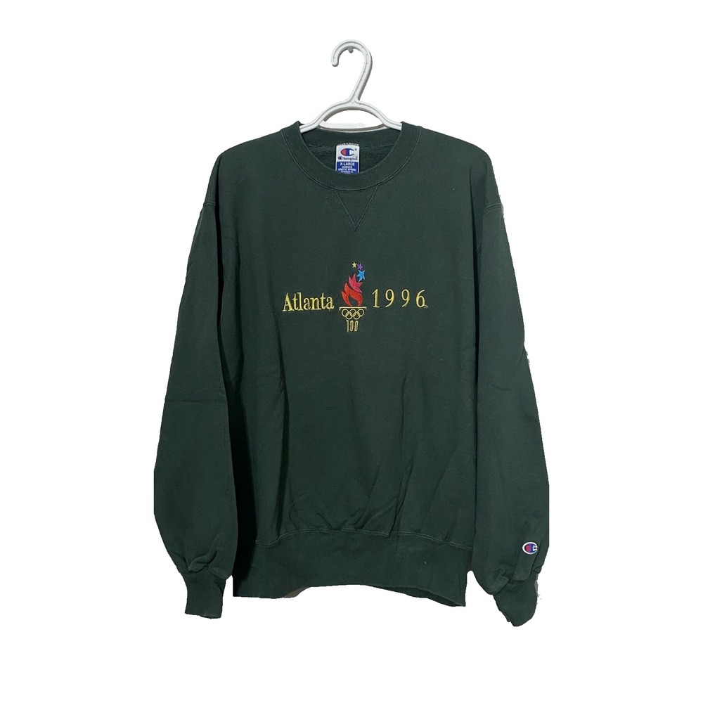 Vintage 1996 Champion Atlanta Olympics Green Crewneck Sweatshirt XL USA